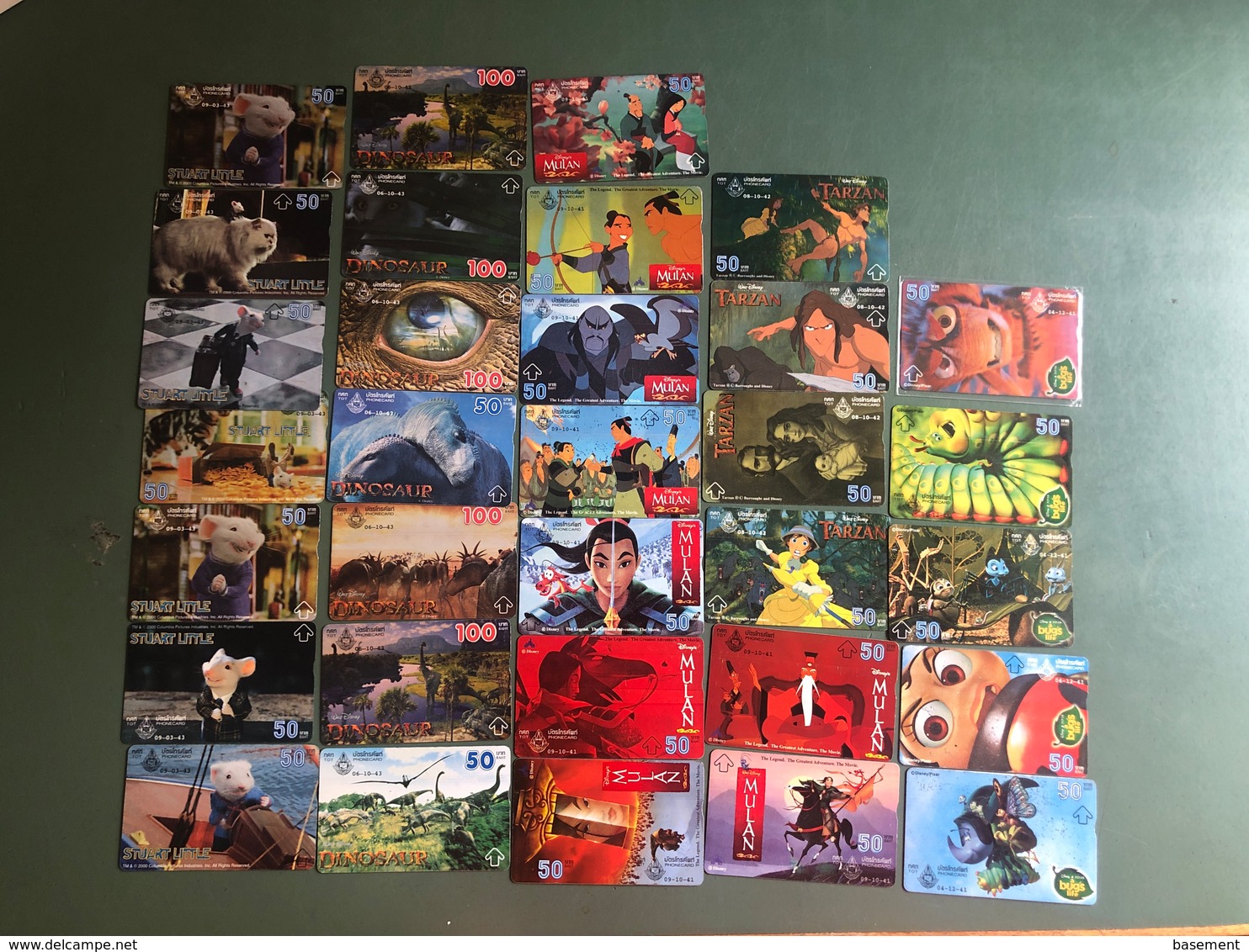 Thailand - Lot Of 32 Different Cards With Disney Thematics - Thaïlande