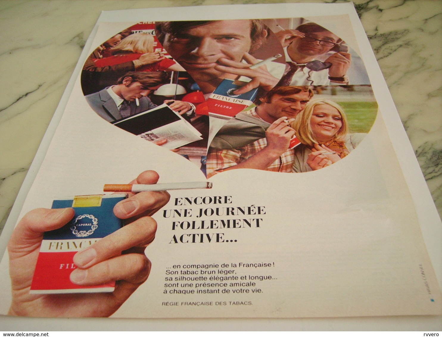 ANCIENNE PUBLICITE UNE JOURNEE CIGARETTE FRANCAISE 1969 - Autres & Non Classés