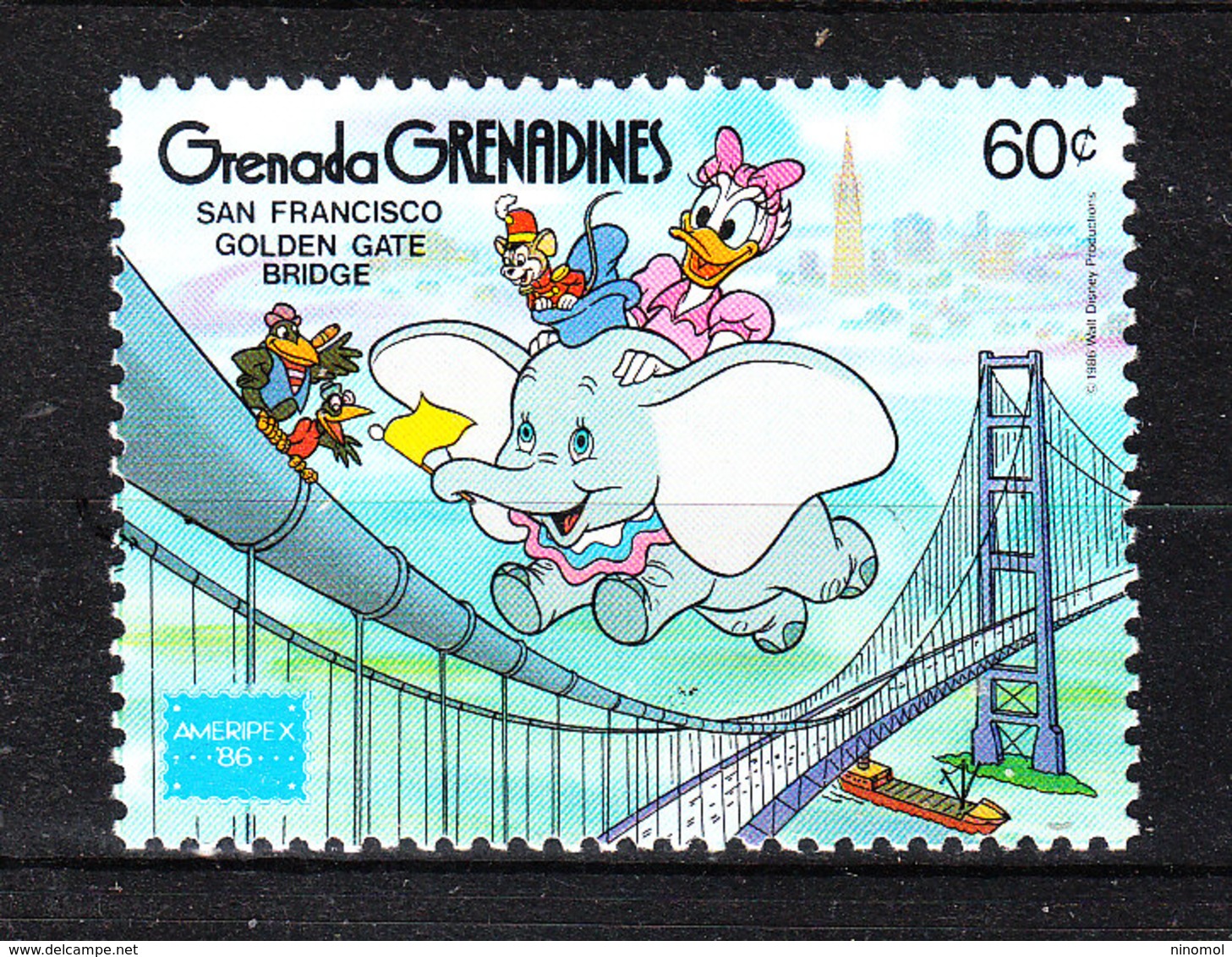 Grenadine  Grenada  -  1986. Paperina Su Dumbo In Volo. Daisy On A Dumbo In Flight. MNH - Disney