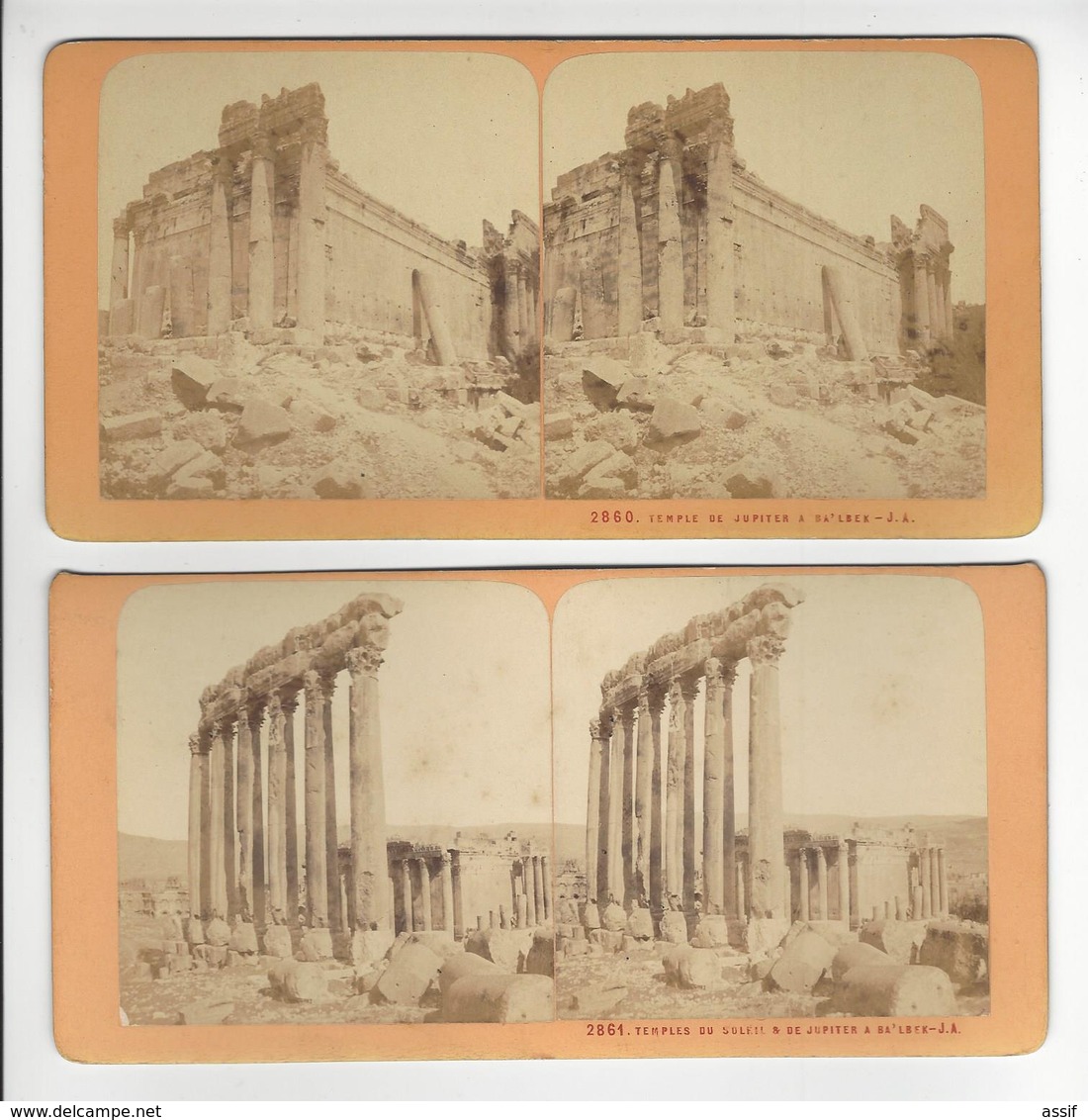 LIBAN Lebanon 10 STEREOS BAALBECK BAALBEK PHOTO STEREO CIRCA 1870 /FREE SHIPPING REGISTERED - Photos Stéréoscopiques