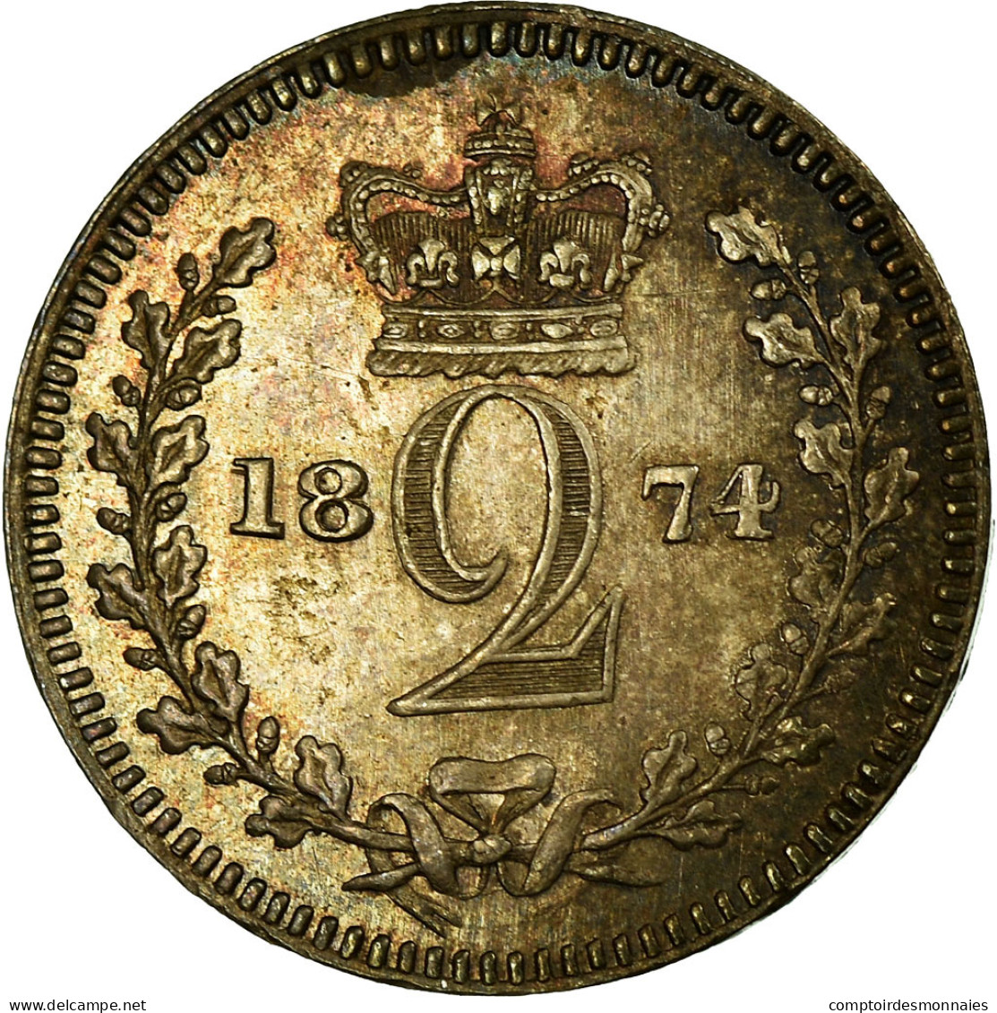 Monnaie, Grande-Bretagne, Victoria, 2 Pence, 1874, SPL, Argent, KM:729 - E. 1 1/2 - 2 Pence