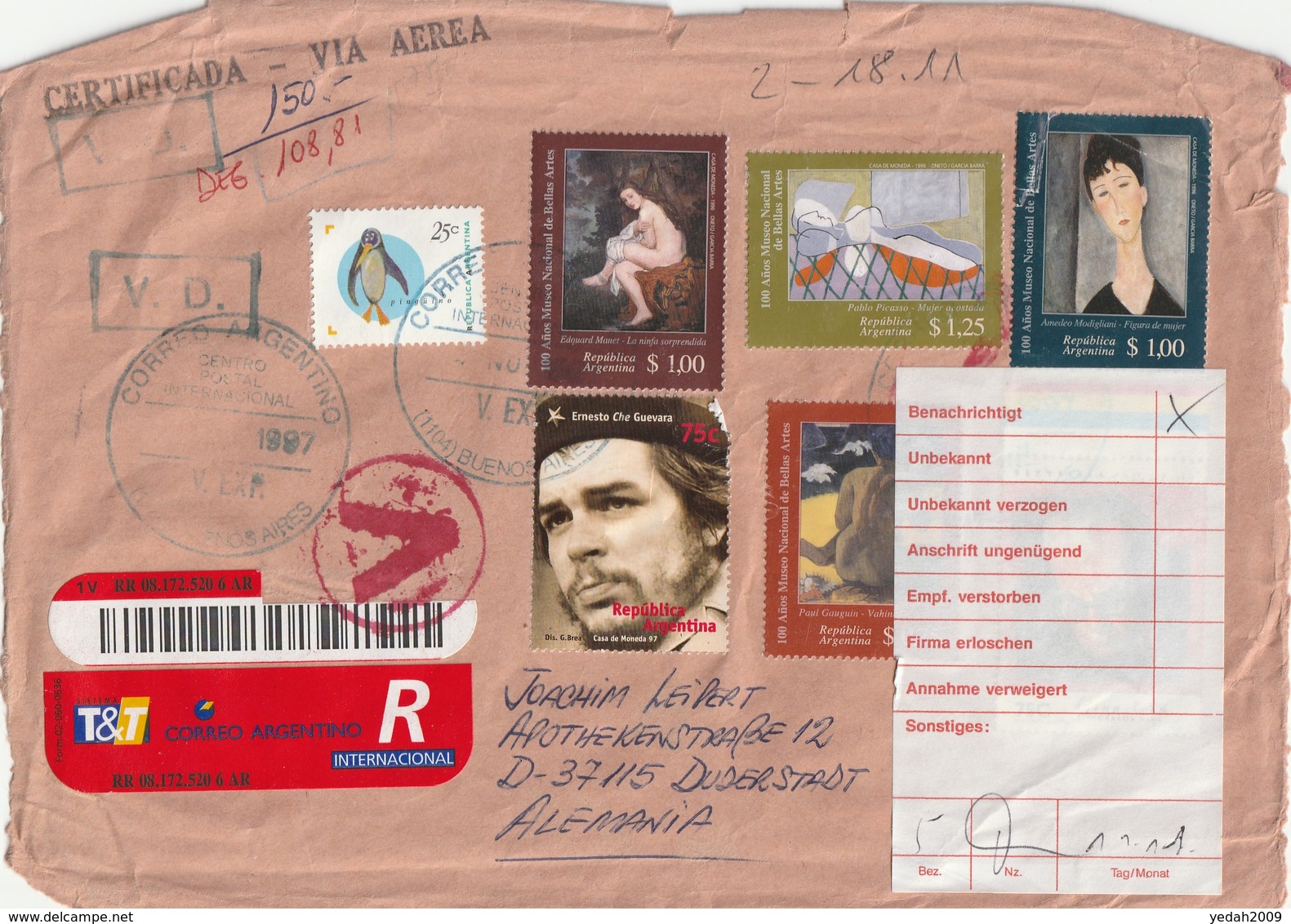 ARGENTINA AIR MAIL COVER - Autres & Non Classés