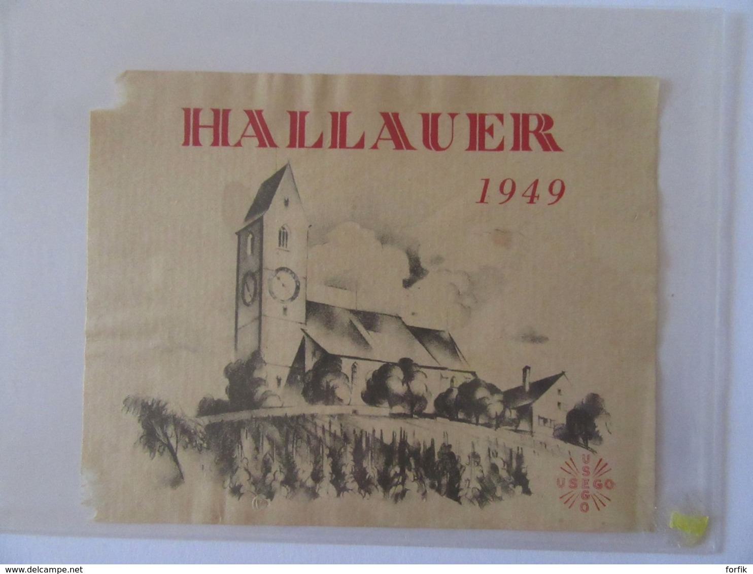 Suisse - Vieille étiquette De Vin Hallauer 1949 - Autres & Non Classés