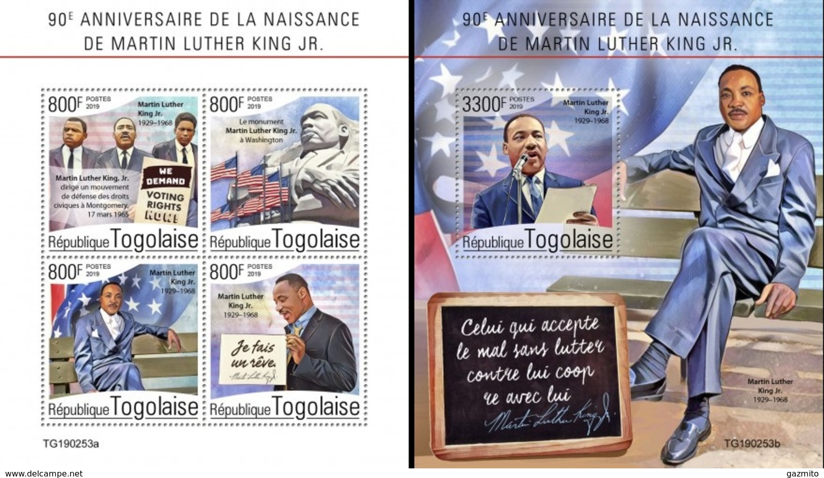 Togo 2019, Martin Luther King, 4val In BF +BF - Martin Luther King