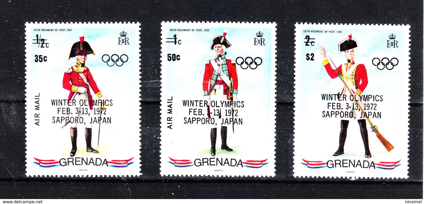 Grenada   -  1972.  Uniformi Con Sovrastampa Olimpica. Uniforms With Olympic Overprinting.Complete MNH Set - Inverno1972: Sapporo