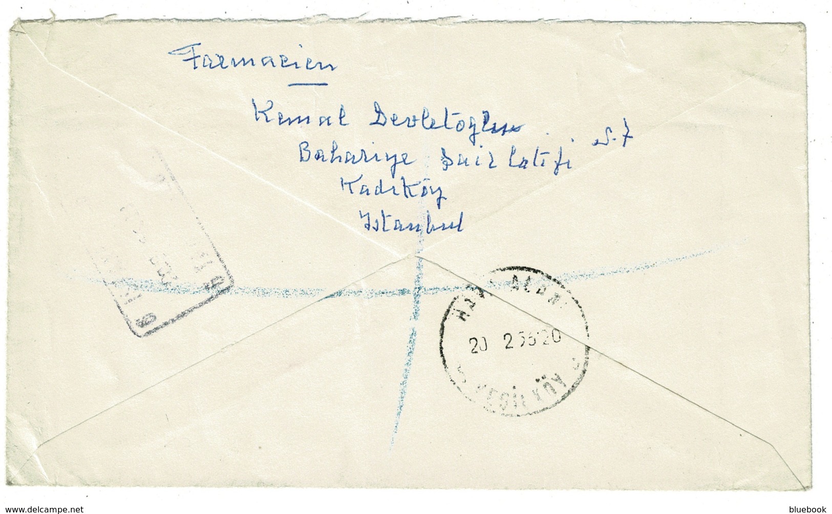 Ref 1312 - 1956 Registered Airmail Cover - Istanbul Turkey 85 Kurs. Rate To Birminham UK - Covers & Documents