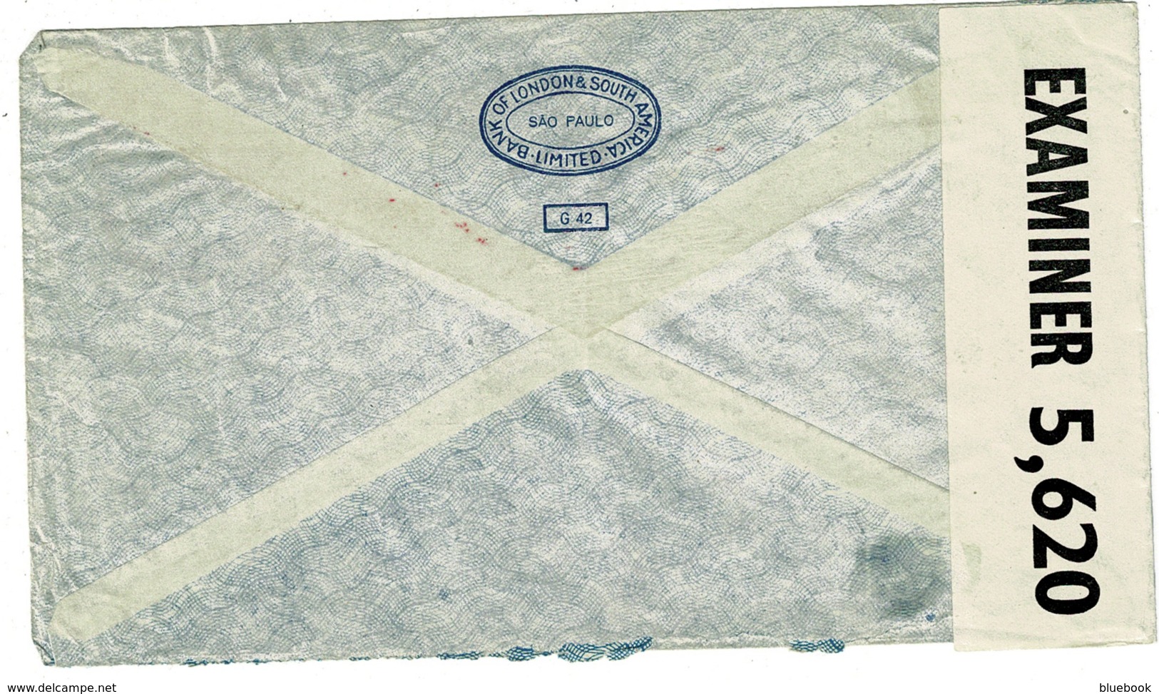 Ref 1312 - 1942 WWII Censored Cover - Sao Paulo Brasil To Ipswich UK - Super Meter Mark - Covers & Documents