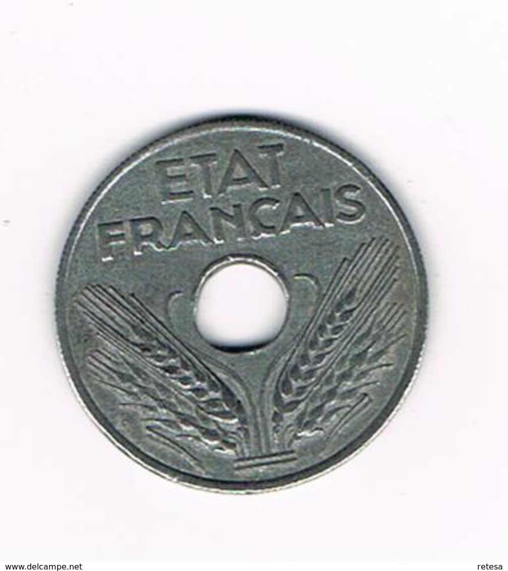 //  FRANKRIJK  20 CENTIMES  1943 - Autres & Non Classés