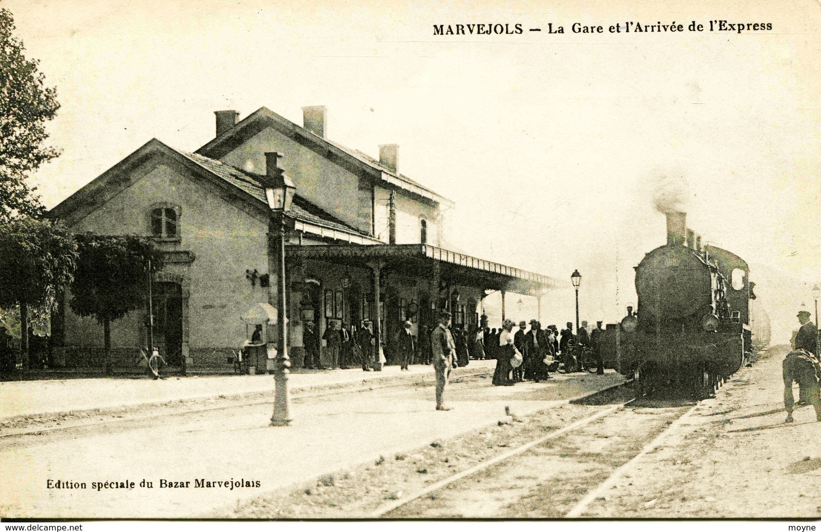 13954 - Lozére -  MARVEJOLS :  L' ARRIVEE DE L'EXPRESS A LA GARE  -  Circulée En 1915  - RARE - Marvejols