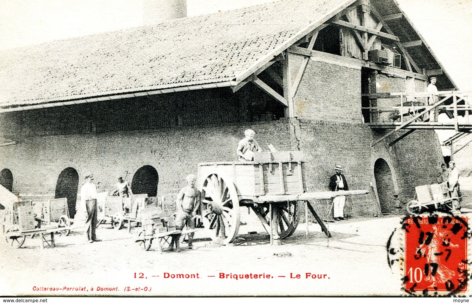 13962 Val D'Oise - DOMONT : La Briqueterie , Le Four   -  Metier -  Belle Animation - Circulée En 1917 - Domont