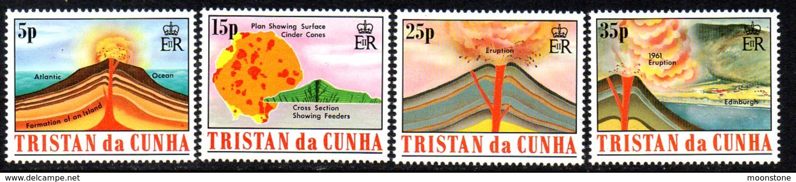 Tristan Da Cunha QEII 1982 Volcanoes Set Of 4, MNH, SG 337/40 - Tristan Da Cunha