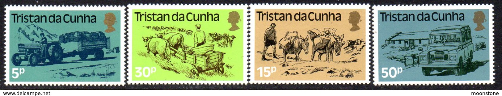 Tristan Da Cunha QEII 1983 Land Transport Set Of 4, MNH, SG 345/8 - Tristan Da Cunha