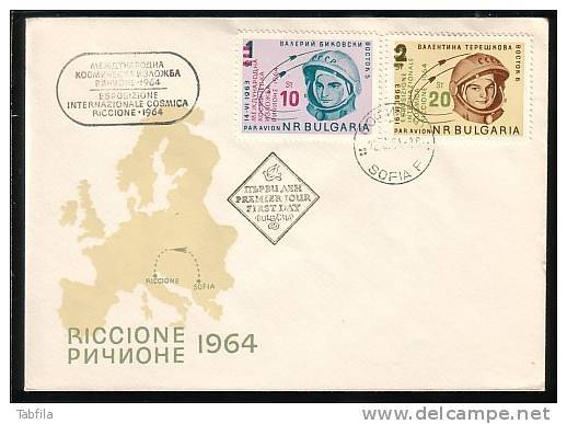 BULGARIA / BULGARIE - 1964 - Exposition Cosmique Int.a Richone - Italie -  FDC - FDC