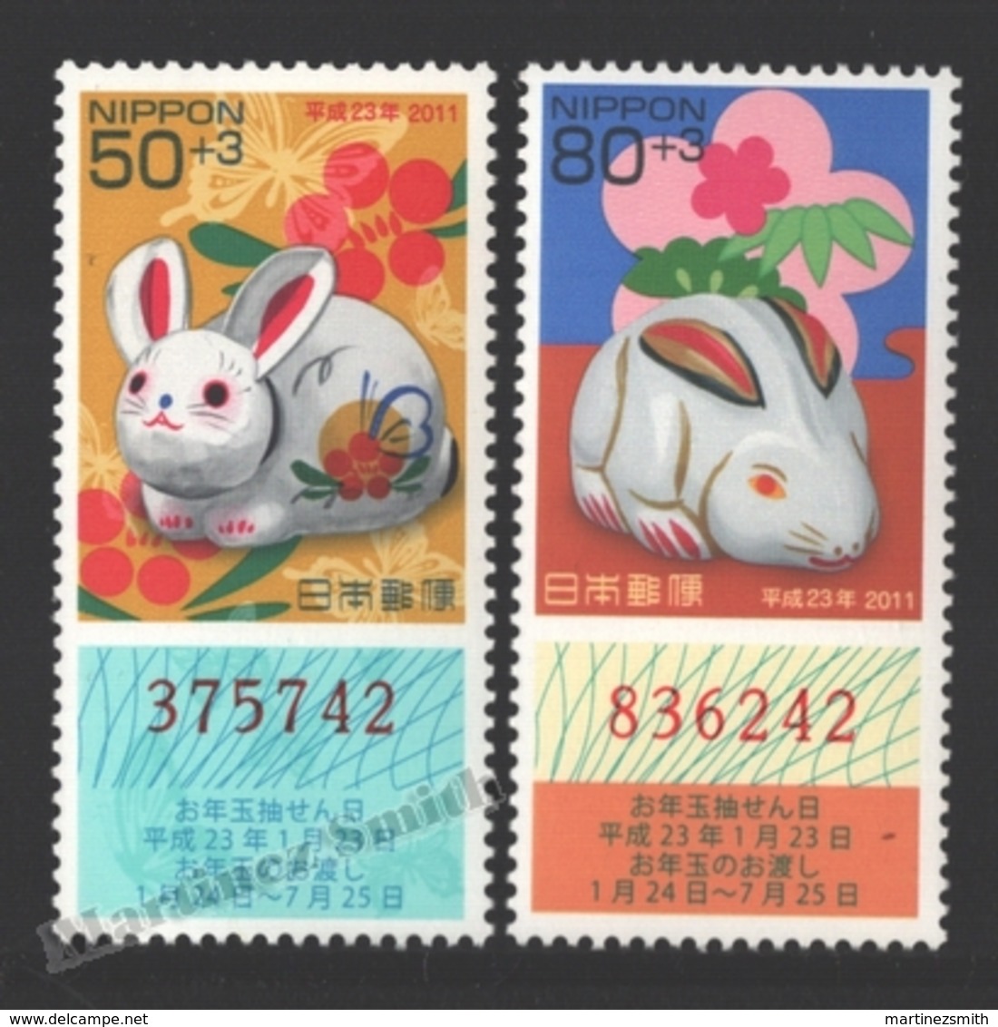 Japon - Japan 2010 Yvert 5274+5276, New Year, Rabbit Lunar Year - MNH - Unused Stamps