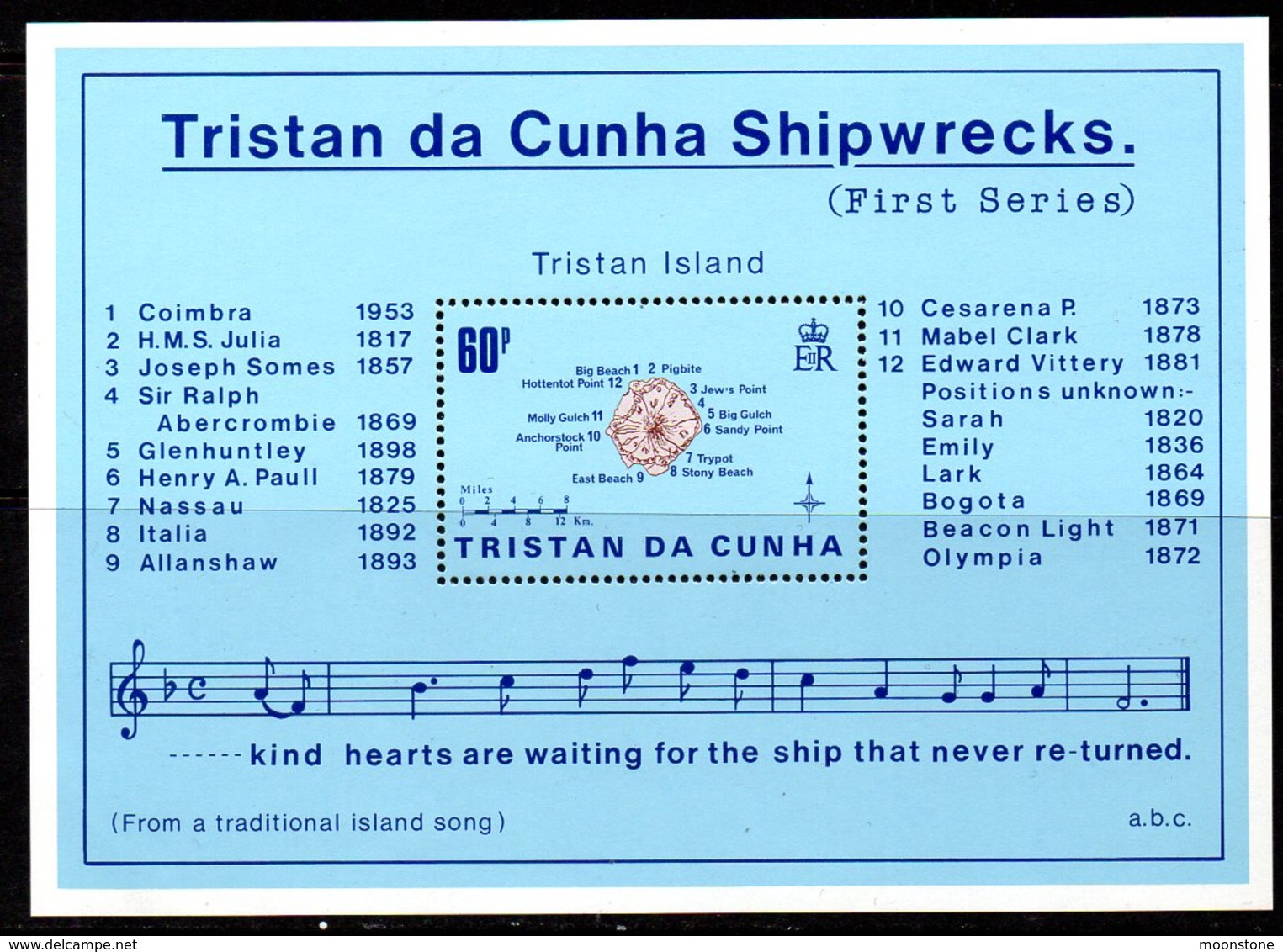 Tristan Da Cunha QEII 1985 Shipwrecks I MS, MNH, SG 389 - Tristan Da Cunha