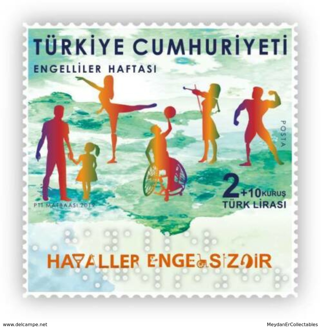 TURKEY/2019 - WEEK OF PEOPLE WITH DISABILITIES (With Breille Alphabet), MNH - Nuevos