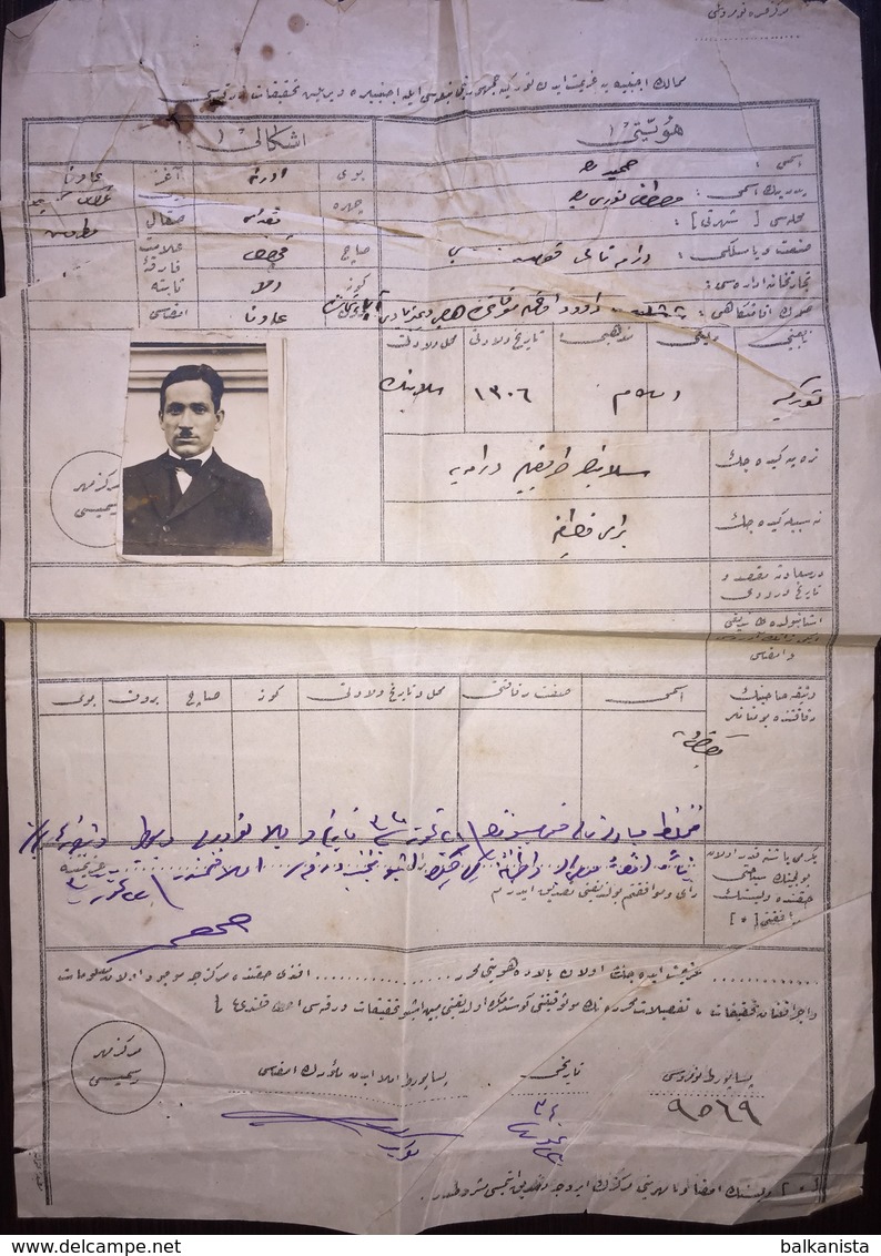 Ottoman Travel Document Passport 1924 - Documents Historiques