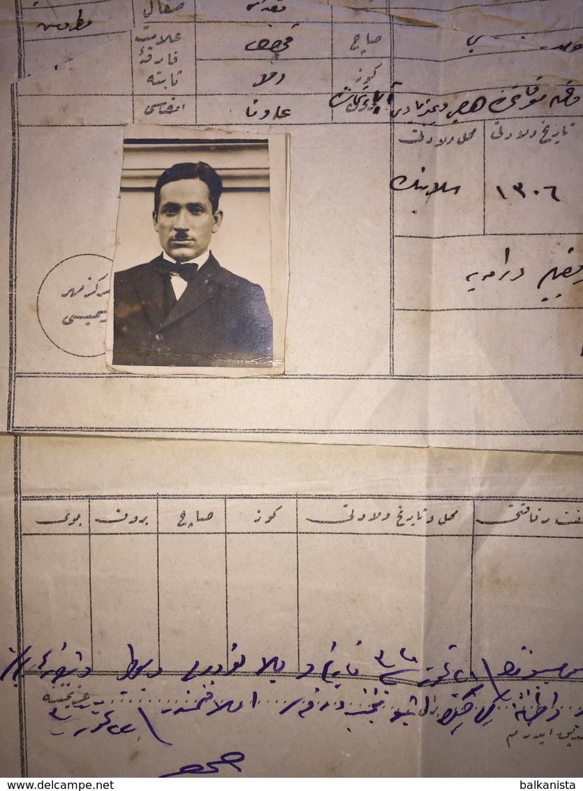 Ottoman Travel Document Passport 1924 - Historical Documents
