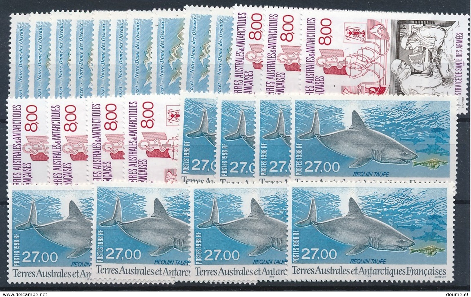 DA-3: TAAF: Lot Stock** Avec N°218(10)-219(7)-228(8) - Ungebraucht