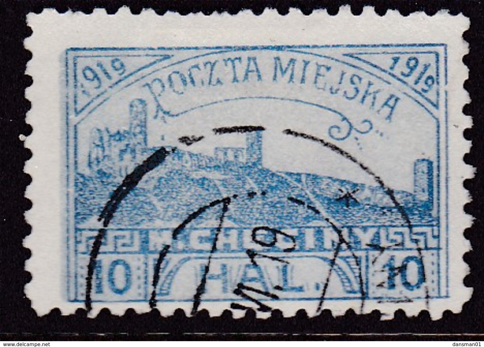 POLAND 1919 Checiny 10 HAL Used Perf - Abarten & Kuriositäten