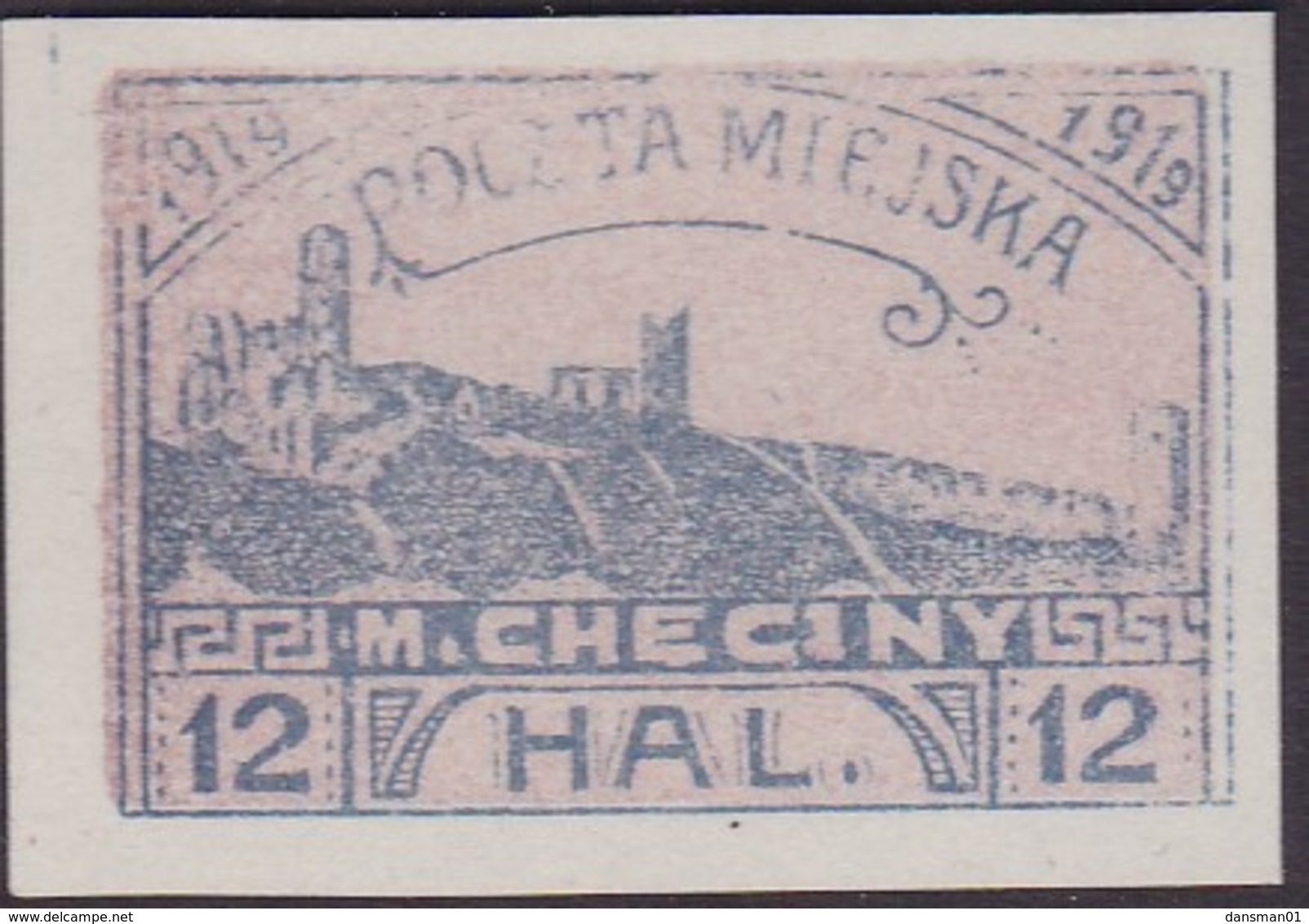 POLAND 1919 Checiny 12 HAL Mint Imperf - Variétés & Curiosités