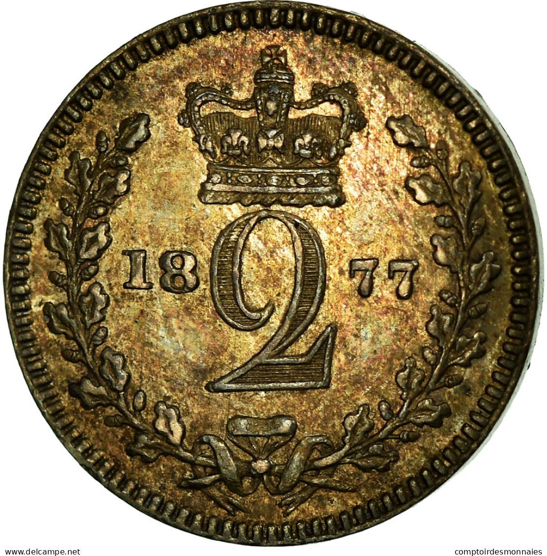 Monnaie, Grande-Bretagne, Victoria, 2 Pence, 1877, SPL, Argent, KM:729 - E. 1 1/2 - 2 Pence