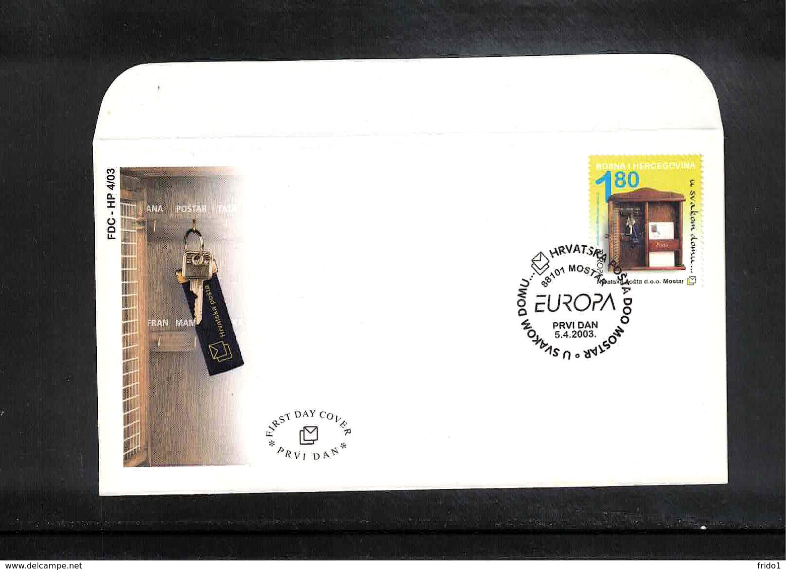 Bosnia And Herzegowina Mostar 2003 Europa Cept FDC - 2003