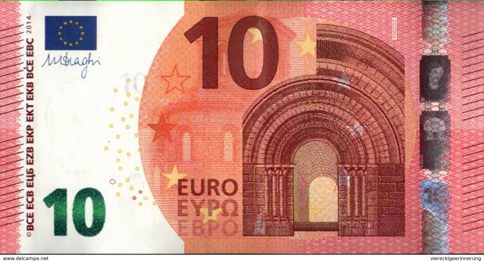! 10 Euro F002D2, FA2287057788, Money, Geldschein, Currency, Banknote, Billet Mario Draghi, EZB, Europaserie - 10 Euro