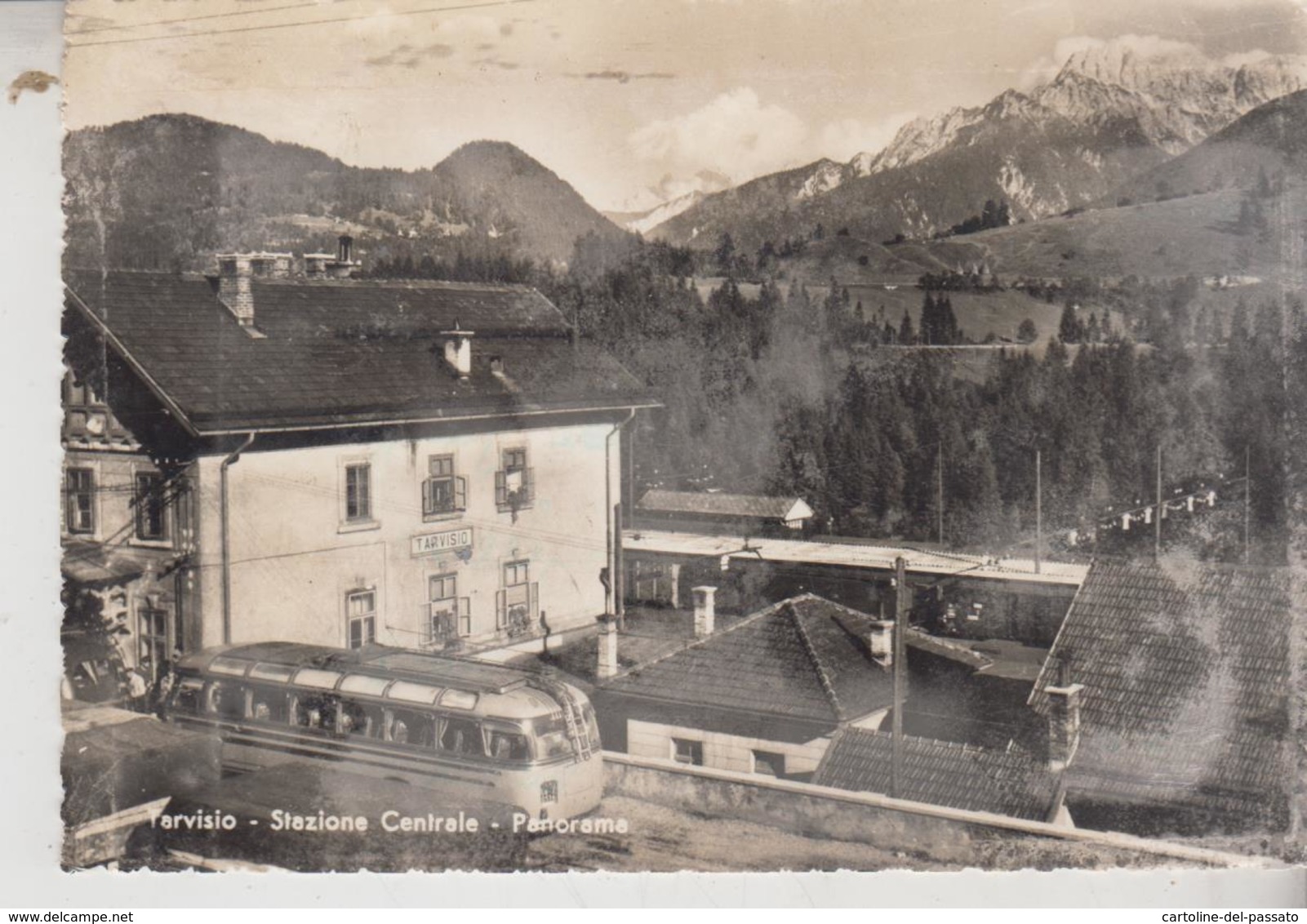 Tarvisio Udine Stazione Centrale Panorama Bus Corriere 1959 - Udine