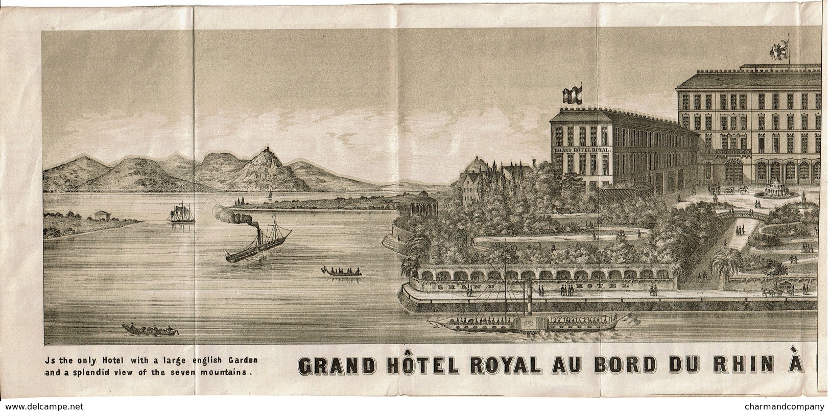 C1880 Dépliant Pub Touristique Grand Hôtel Royal - Bonn - Heinrich Ermekeil Propriétaire - Panorama Rhin - 4 Scans - Dépliants Touristiques