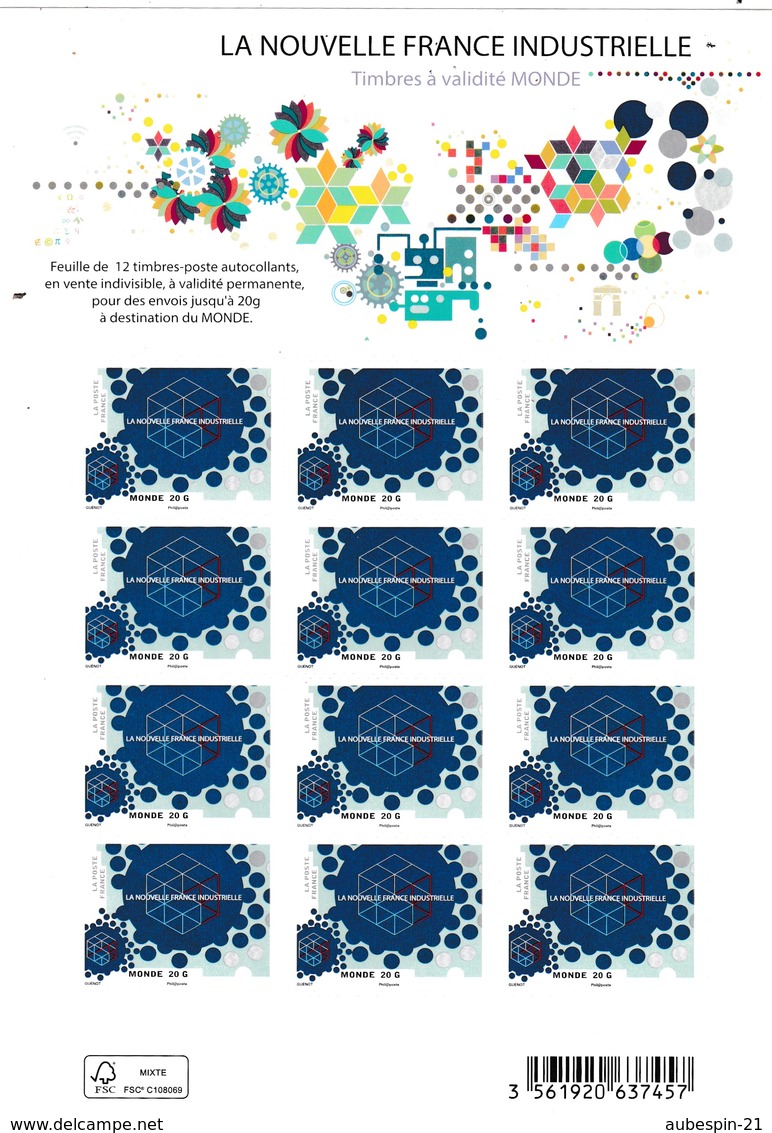 Nouvelle France Industrielle(TP Adhésifs= - Neufs