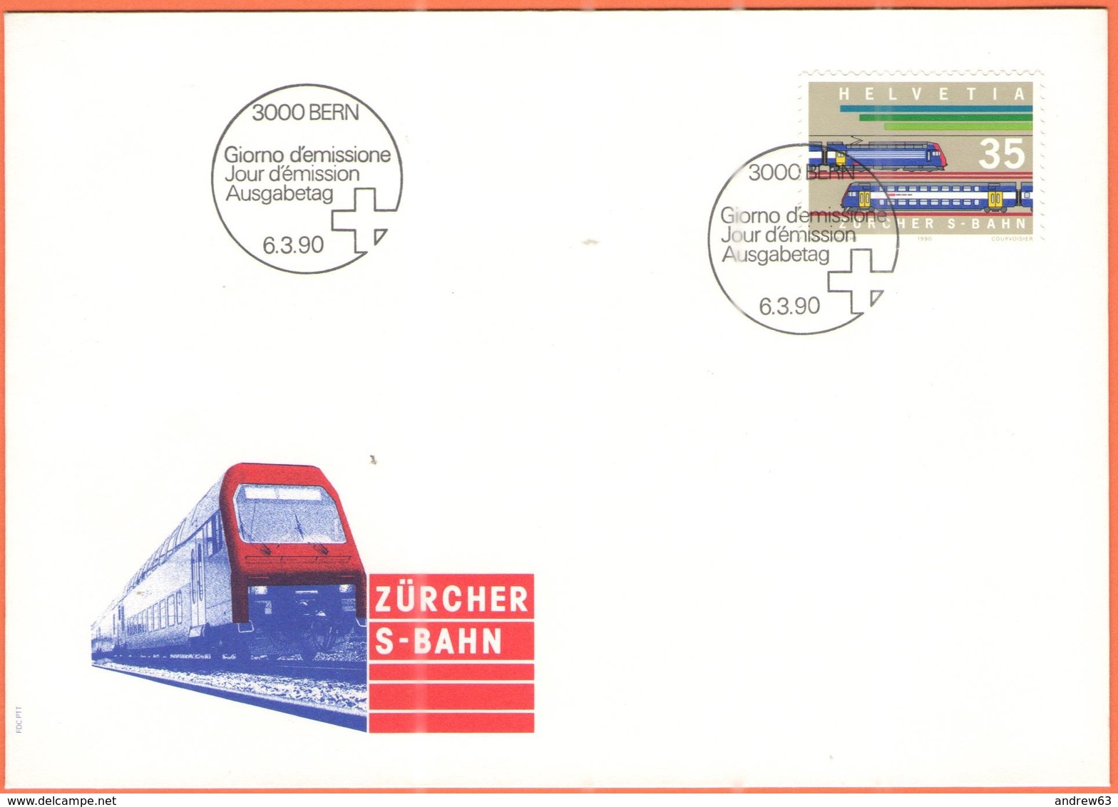 SVIZZERA - SUISSE - HELVETIA - 1990 - Zürcher S-Bahn - BERN - FDC - FDC