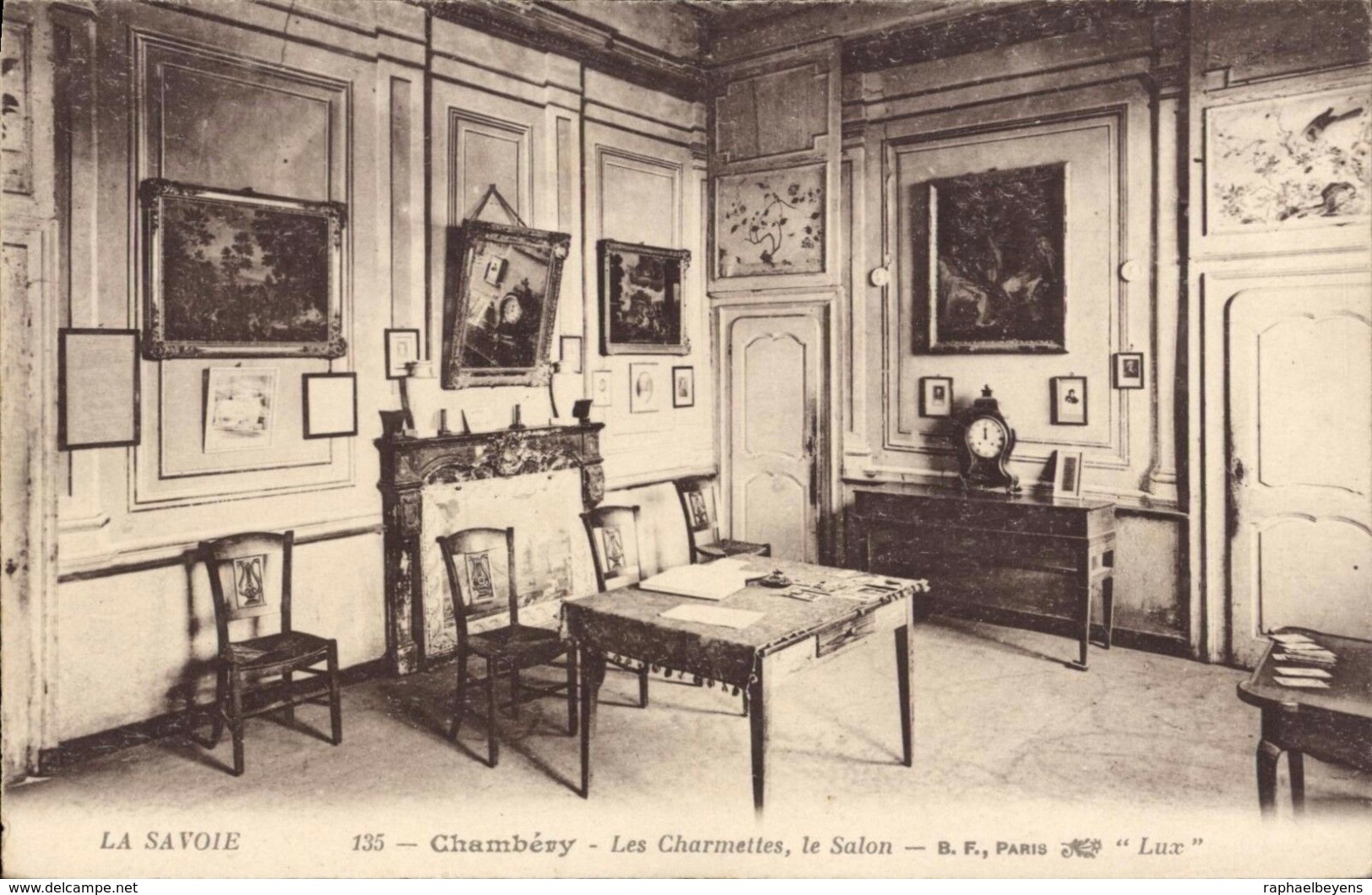 CPA 135 . La Savoie Les Charmettes Le Salon Dos Vert Circulée 1927 - Chambery