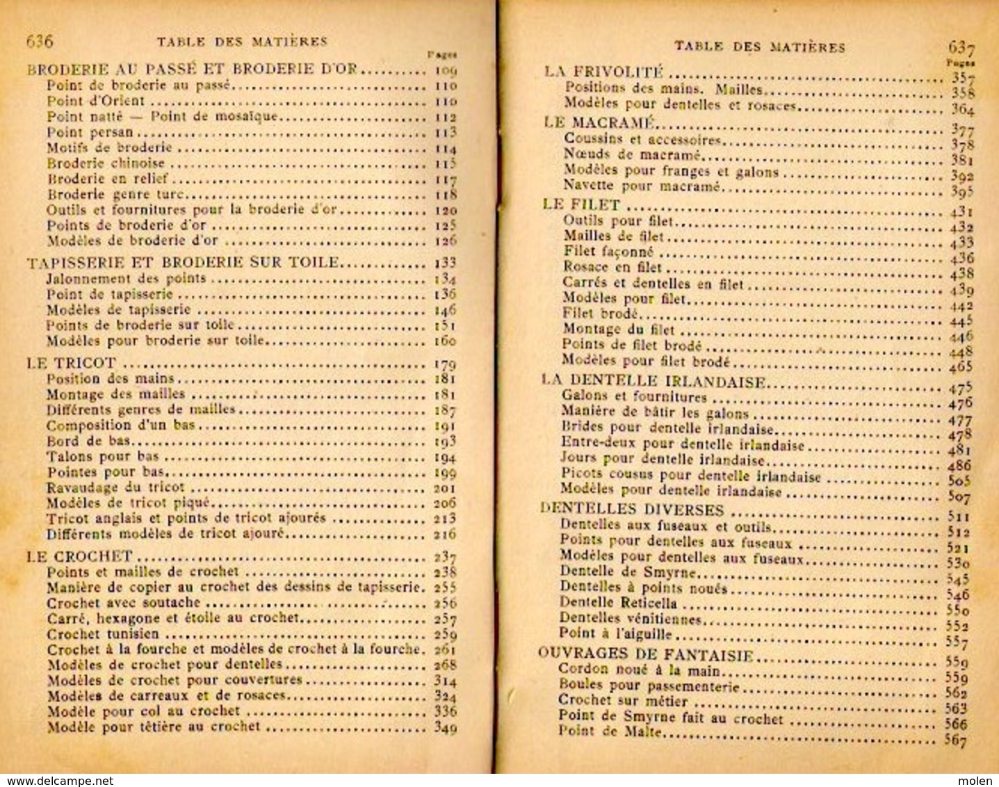 ENCYCLOPEDIE DES OUVRAGES DE DAMES ©1886 D.M.C. 614pp DMC BRODERIE DENTELLE EMBROIDERY BORDUURWERK STICKEREI RICAMO Z353 - Cross Stitch