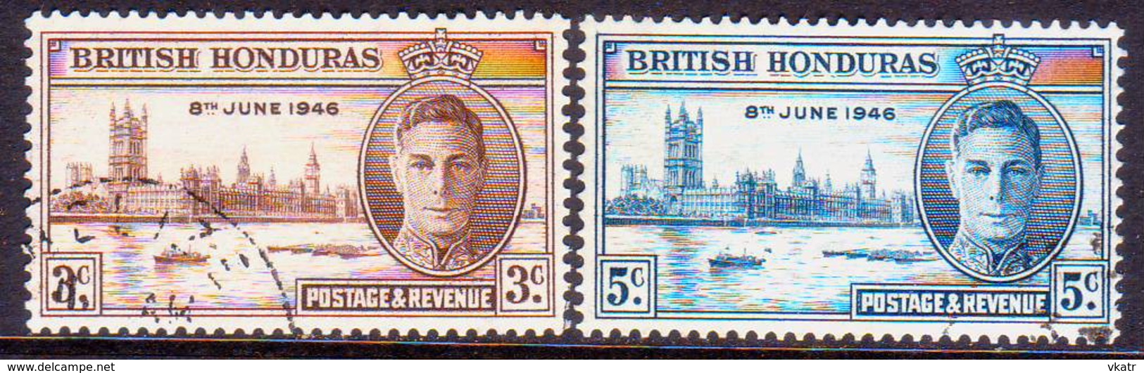 British Honduras 1946 SG #162-63 Compl.set Used Victory - British Honduras (...-1970)