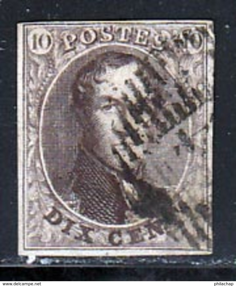 Belgique 1858 Yvert 10 (o) B Oblitere(s) - 1858-1862 Medallones (9/12)