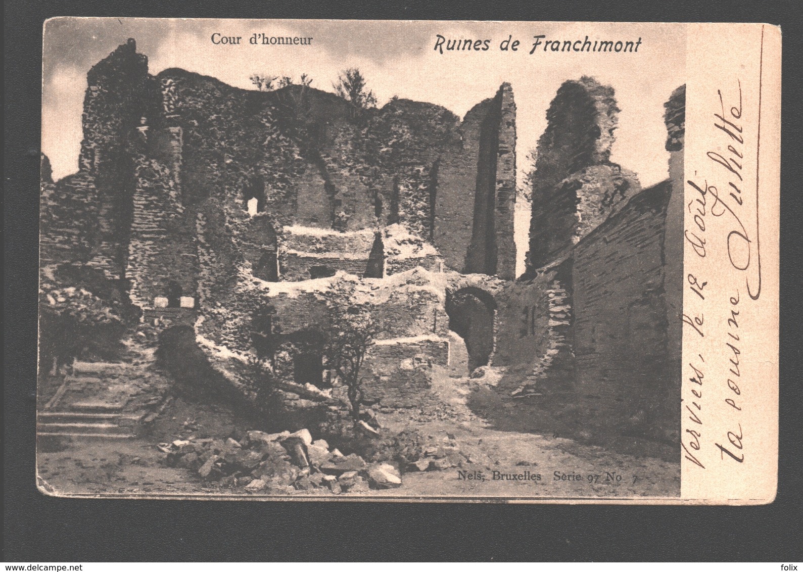 Theux - Ruines De Franchimont - Cour D'honneur - Dos Simple - 1903 - Theux