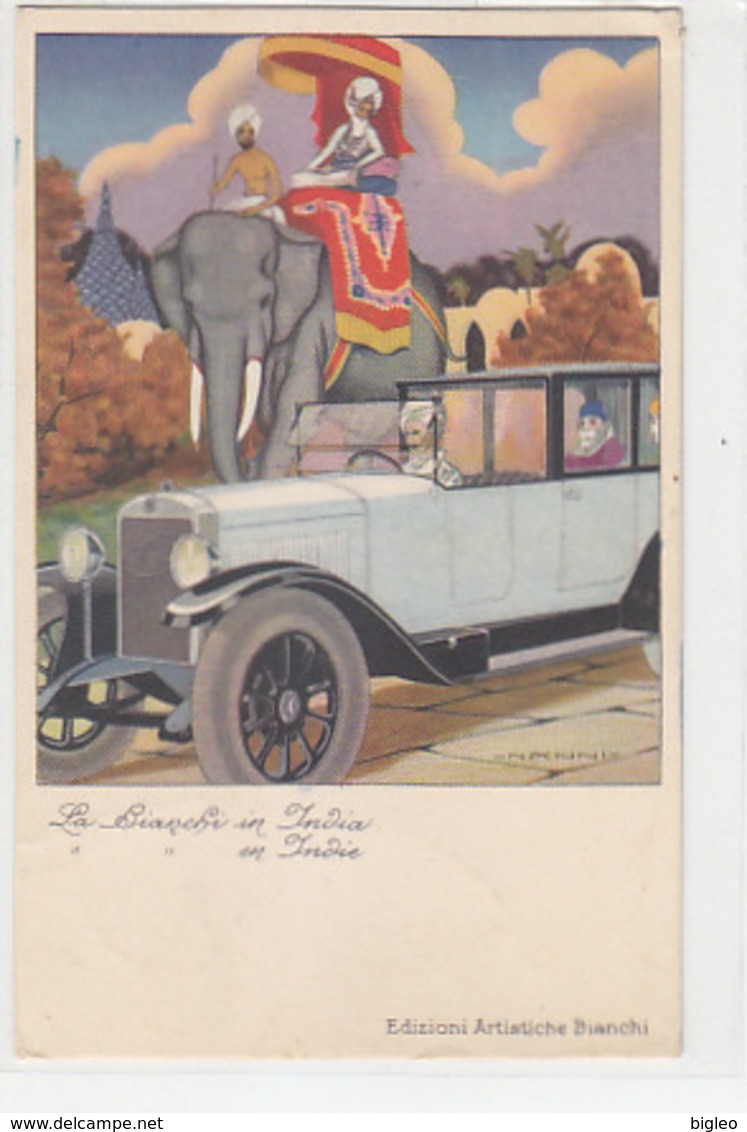 La Bianchi In India - Cart.pubbl.- 1929 - Firmata Nanni          (A-106-170616) - Pubblicitari