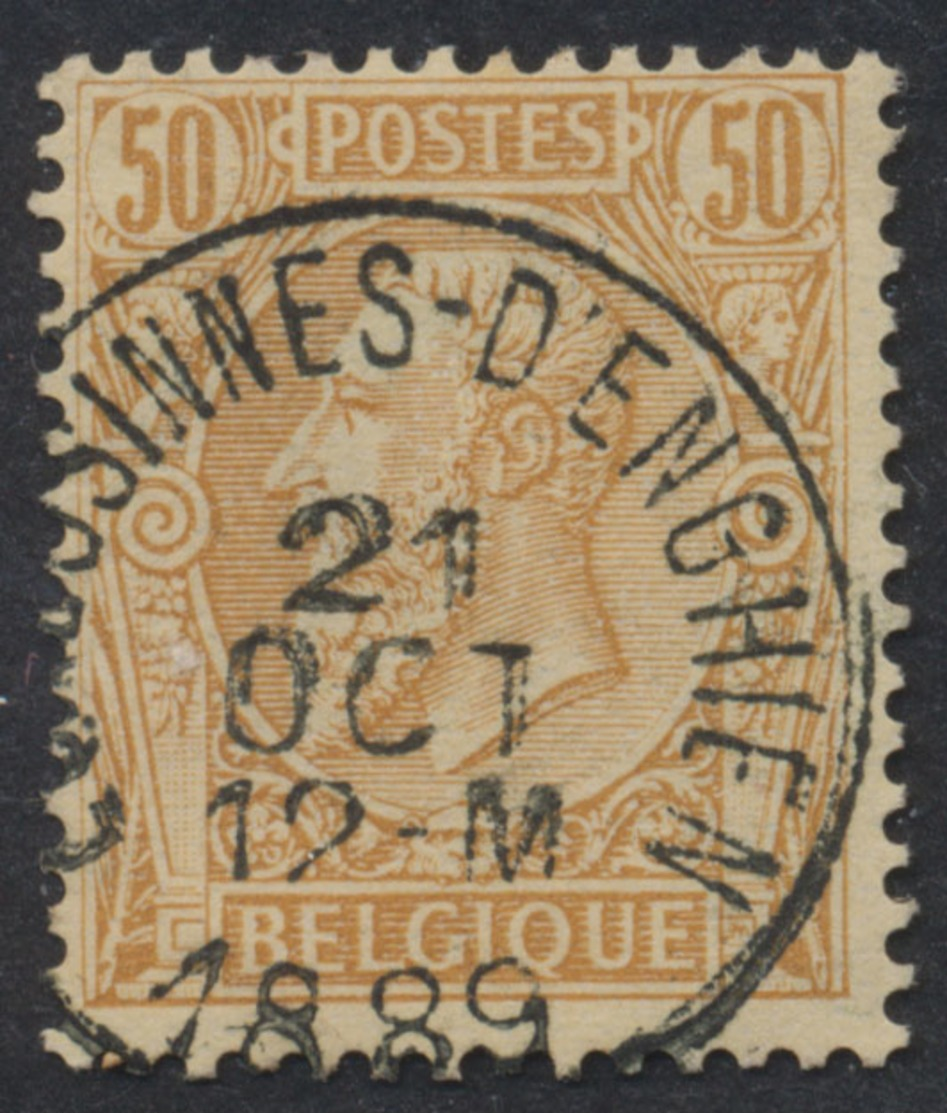 émission 1884 - N°50 Obl Simple Cercle "Ecaussinnes - D'enghien". TB - 1884-1891 Léopold II