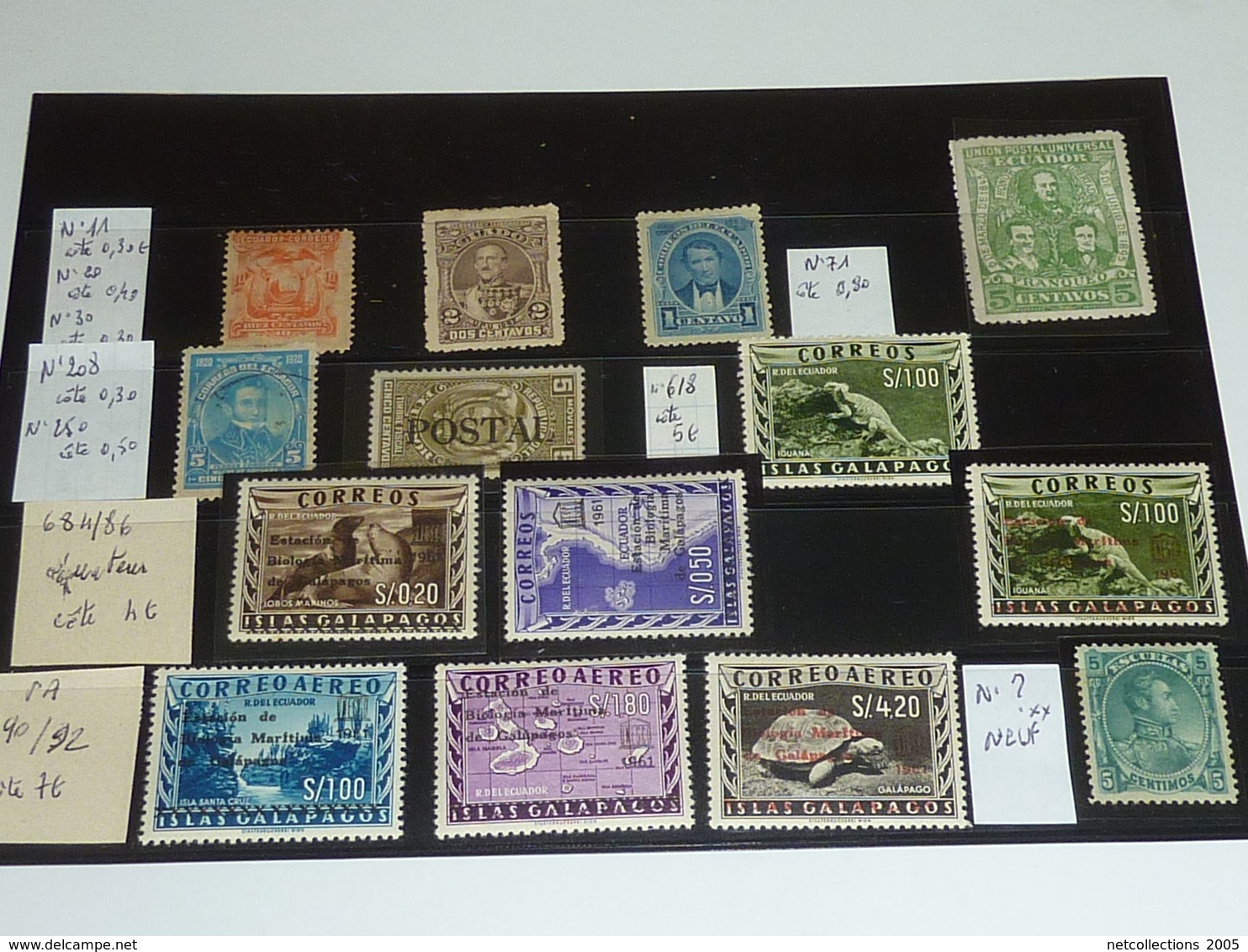 TIMBRE DE L'EQUATEUR NEUFS & OBLITERES LOT DE 14 TIMBRES (pour Les N° Voir Photos) - STAMPS URUGUAY AMERIQUE DU SUD (V) - Equateur