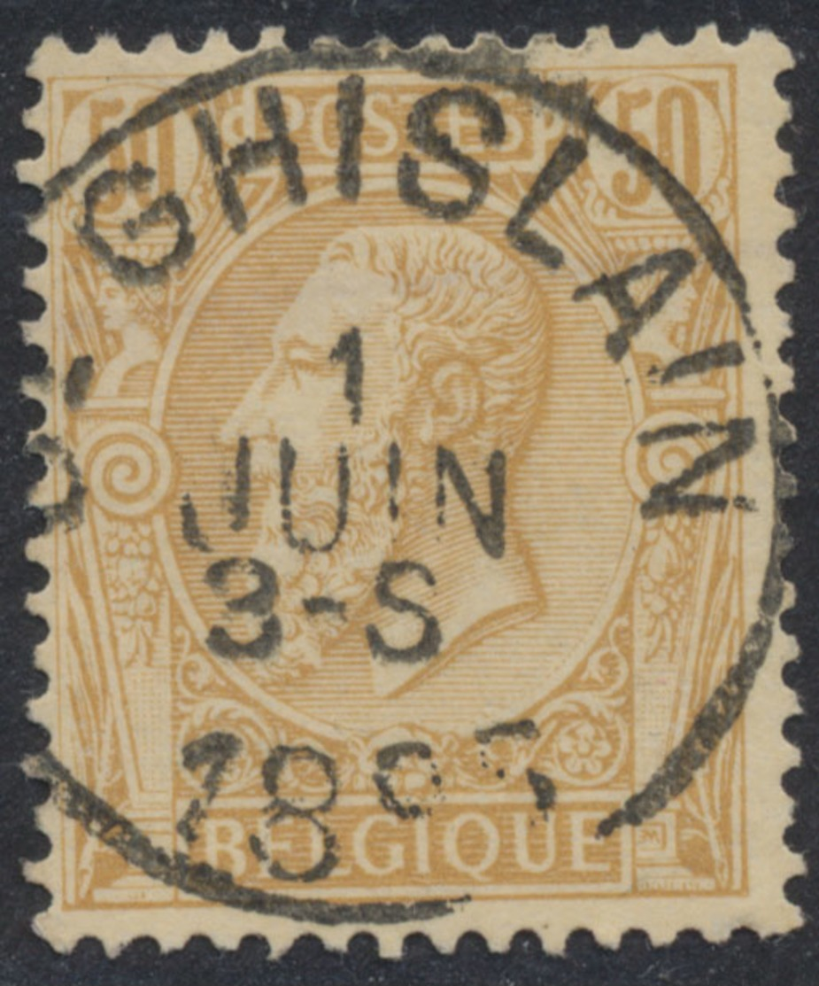 émission 1884 - N°50 Obl Simple Cercle "St-Ghislain". TB - 1884-1891 Léopold II