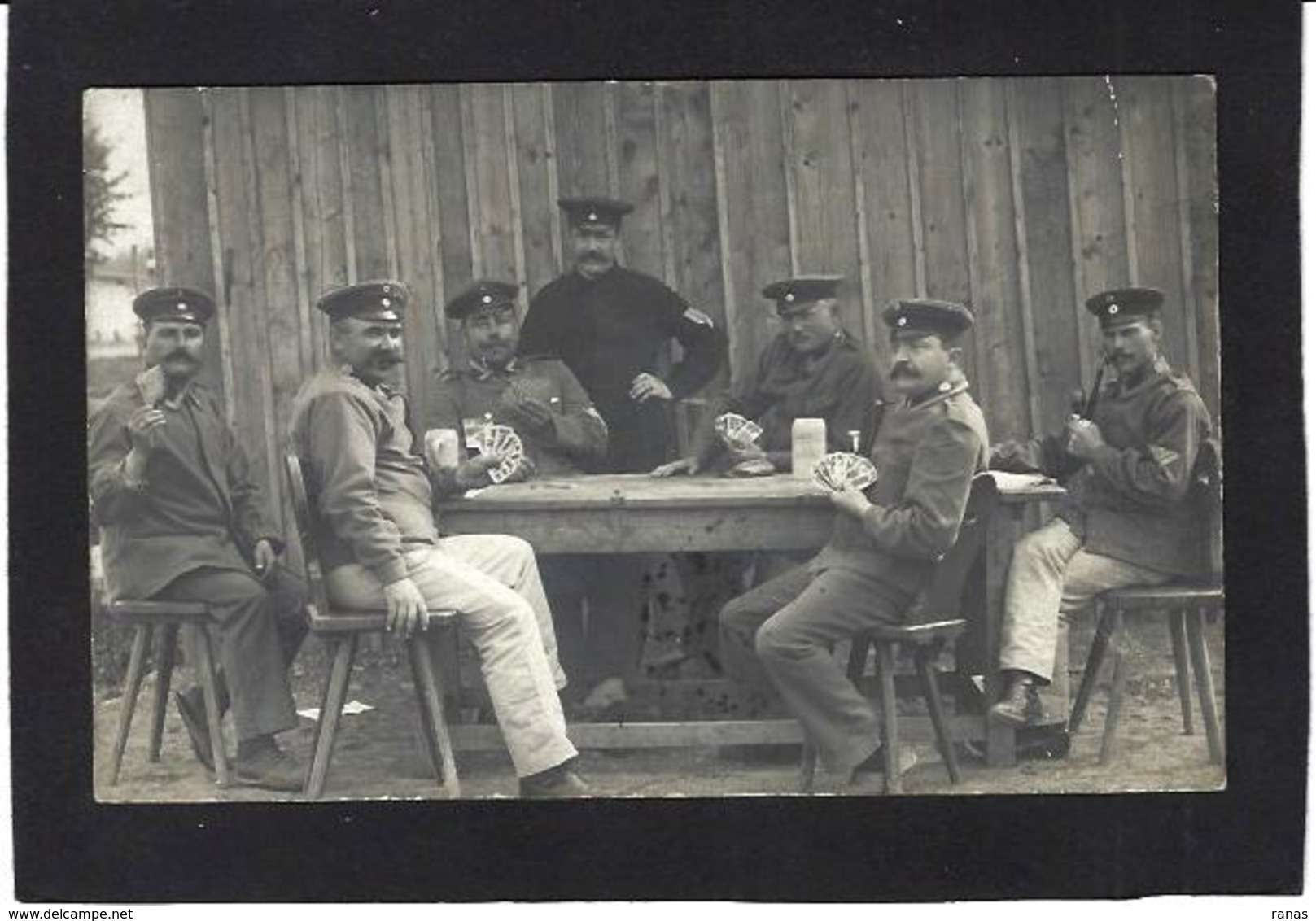 CPA Jeu De Cartes Carte à Jouer Playing Cards Circulé Carte Photo RPPC Militaria - Cartes à Jouer