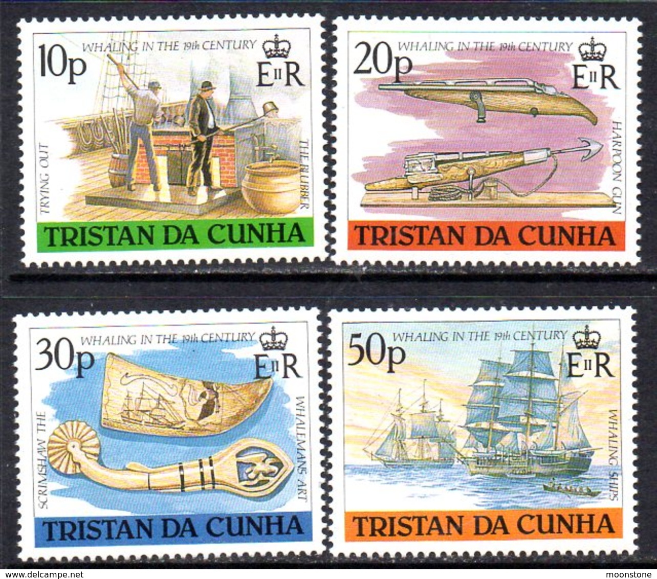 Tristan Da Cunha 1988 19th Century Whaling Ships Set Of 4, MNH, SG 452/5 - Tristan Da Cunha