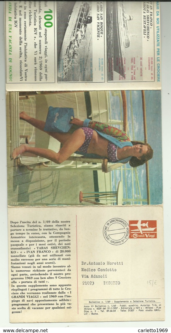 I GRANDI VIAGGI MILANO  - 22 CROCIERE 1969 PER TUTTI - FG - Publicité