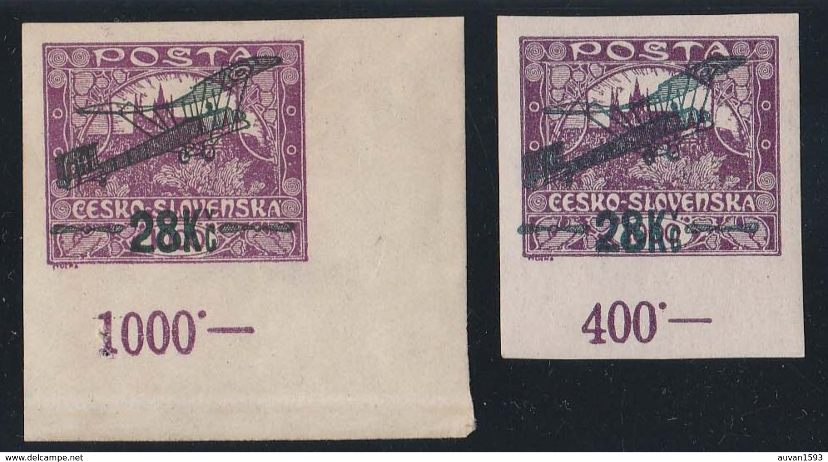 2 Timbres Poste Aérienne Tchécoslovaquie - Airmail