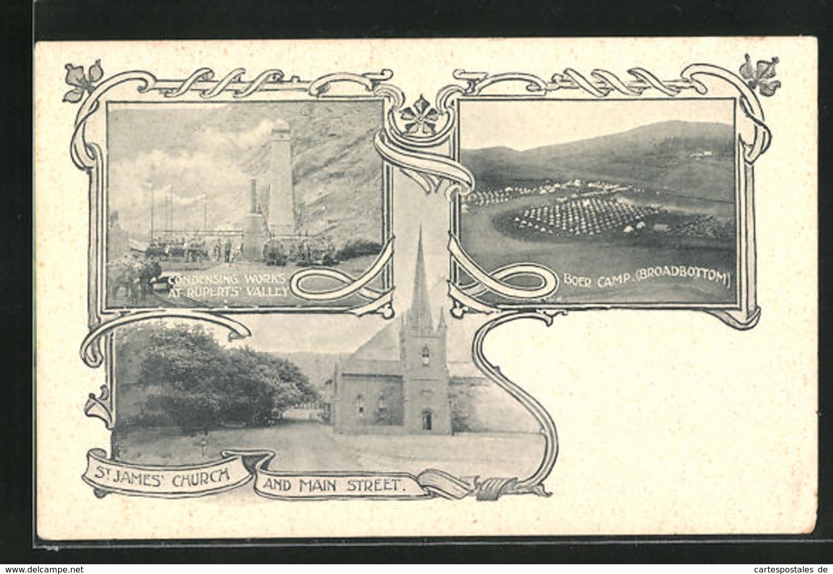 CPA St. Helena, St. James` Church And Main Street, Condensing Works At Ruperts` Valley, Boer Camp - St. Helena