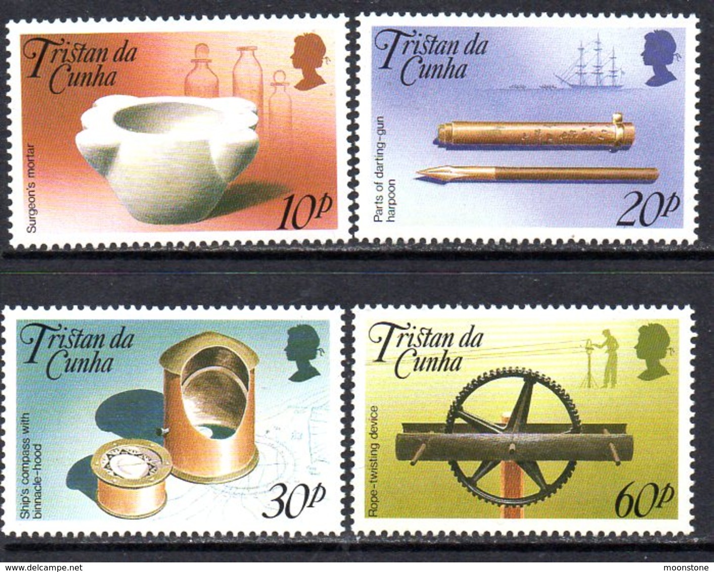 Tristan Da Cunha 1989 Nautical Museum Exhibits Set Of 4, MNH, SG 482/5 - Tristan Da Cunha