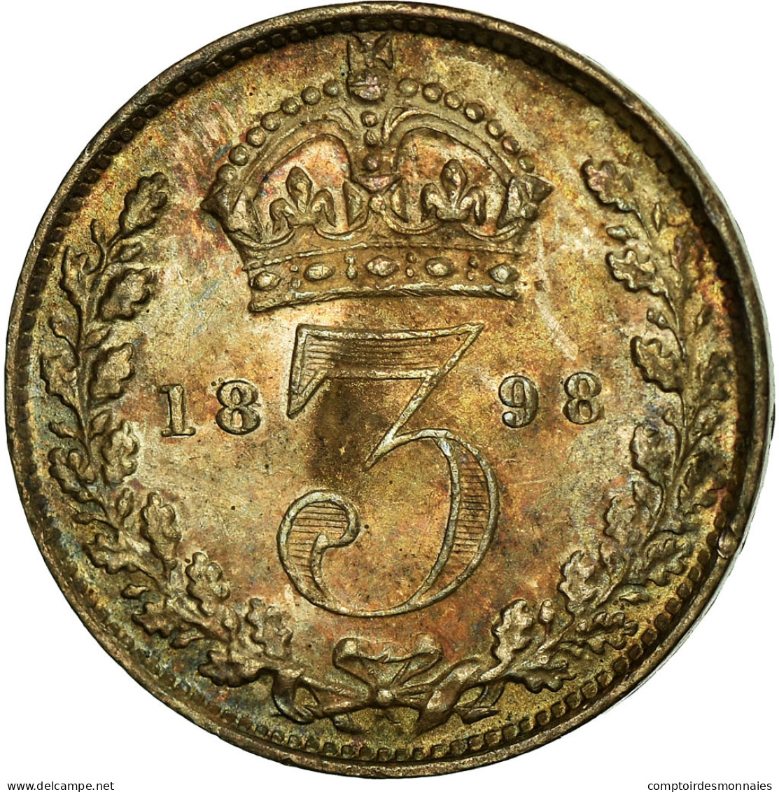 Monnaie, Grande-Bretagne, Victoria, 3 Pence, 1898, SPL, Argent, KM:777 - F. 3 Pence