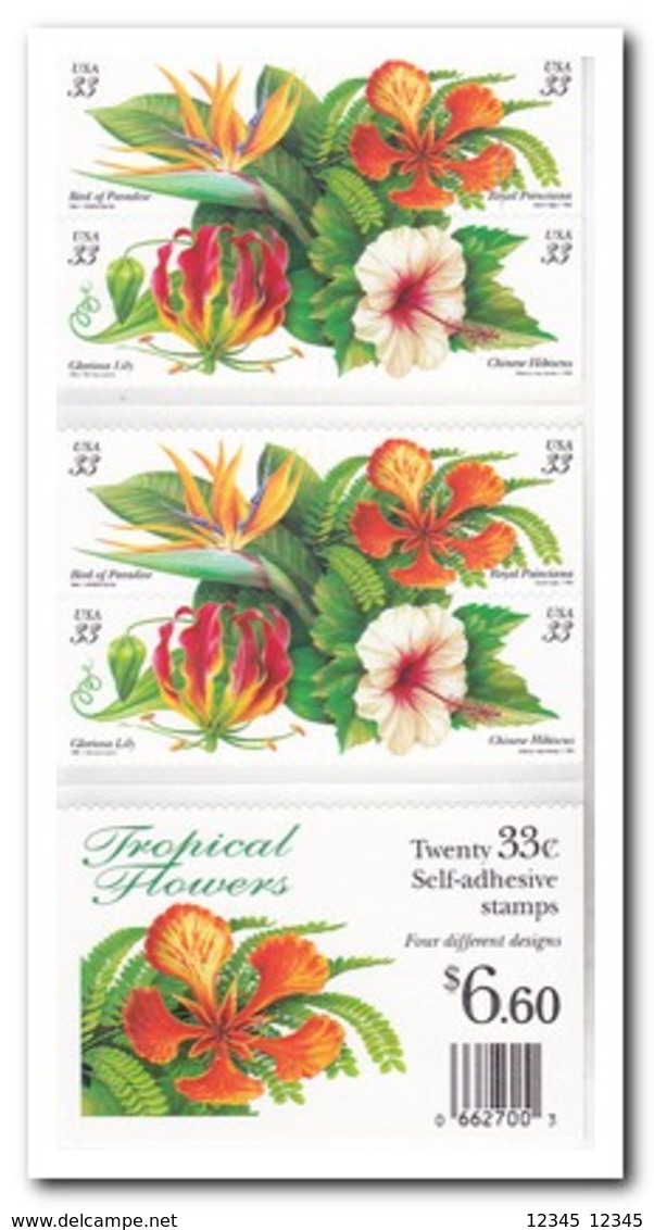 Amerika 1999, Postfris MNH, Flowers ( Booklet, Carnet ) - 1981-...