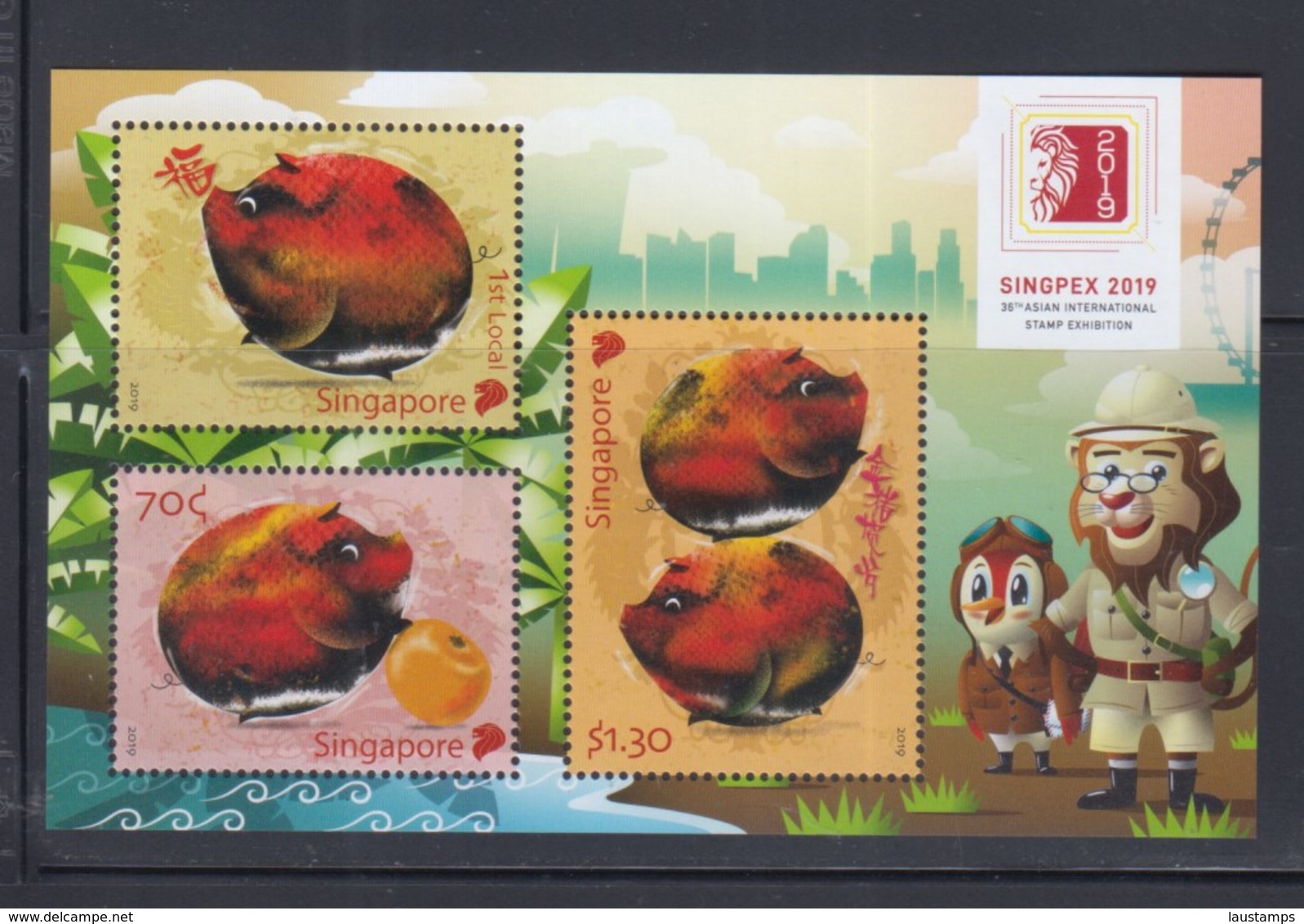 Singapore SINGPEX 2019 Exhibition, Year Of The Pig M/S MNH - Singapur (1959-...)